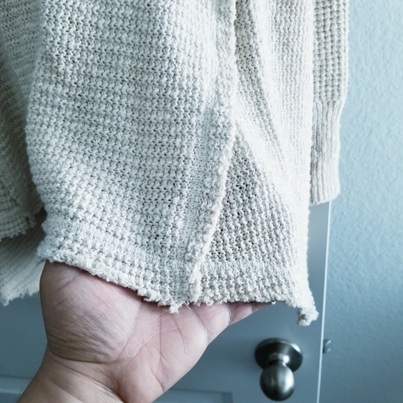 Anthropologie Ruby Moon Cold Shoulder Beige Sweater - Picture 3 of 7